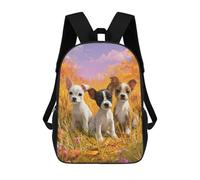 sinyumoney 17inch Children's Backpack 3D Printed Autumn Puppies in Field Schoolbag Student Daypack Fashion Casual Lightweight School Bags for School College Travel