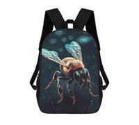 sinyumoney 17inch Children's Backpack 3D Printed Bee Animal Schoolbag Student Daypack Fashion Casual Lightweight School Bags for School College Travel