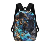 sinyumoney 17inch Children's Backpack 3D Printed Black Panther Bloom Schoolbag Student Daypack Fashion Casual Lightweight School Bags for School College Travel