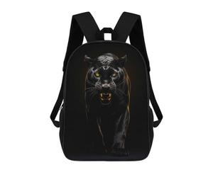sinyumoney 17inch Children's Backpack 3D Printed Black Panther Gold Dark Schoolbag Student Daypack Fashion Casual Lightweight School Bags for School College Travel
