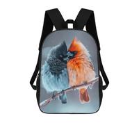 sinyumoney 17inch Children's Backpack 3D Printed Blue And Red Robin Bird Schoolbag Student Daypack Fashion Casual Lightweight School Bags for School College Travel