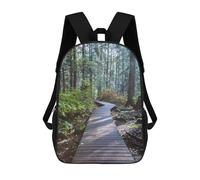 sinyumoney 17inch Children's Backpack 3D Printed Boardwalk in The Forest Schoolbag Student Daypack Fashion Casual Lightweight School Bags for School College Travel