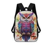 sinyumoney 17inch Children's Backpack 3D Printed Colorful Fantasy Owl Artwork-5 Schoolbag Student Daypack Fashion Casual Lightweight School Bags for School College Travel