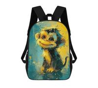 sinyumoney 17inch Children's Backpack 3D Printed Colorful Monkey Art Print Schoolbag Student Daypack Fashion Casual Lightweight School Bags for School College Travel