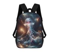 sinyumoney 17inch Children's Backpack 3D Printed Cosmic Jellyfish Schoolbag Student Daypack Fashion Casual Lightweight School Bags for School College Travel