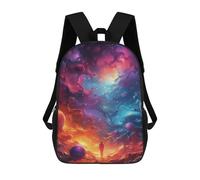 sinyumoney 17inch Children's Backpack 3D Printed Cosmic Journey Exploring The Universe Schoolbag Student Daypack Fashion Casual Lightweight School Bags for School College Travel