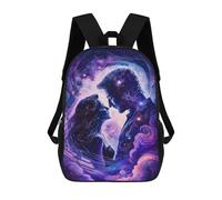 sinyumoney 17inch Children's Backpack 3D Printed Cosmic Love Romance Art Print-1 Schoolbag Student Daypack Fashion Casual Lightweight School Bags for School College Travel