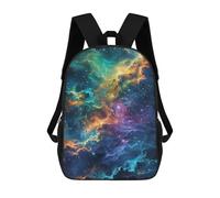 sinyumoney 17inch Children's Backpack 3D Printed Cosmic Nebula Wallpaper Schoolbag Student Daypack Fashion Casual Lightweight School Bags for School College Travel