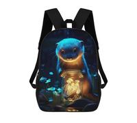 sinyumoney 17inch Children's Backpack 3D Printed Cute Otter Luminous Glow Schoolbag Student Daypack Fashion Casual Lightweight School Bags for School College Travel