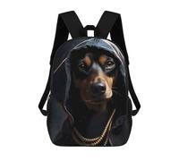 sinyumoney 17inch Children's Backpack 3D Printed Dachshund Cool Schoolbag Student Daypack Fashion Casual Lightweight School Bags for School College Travel