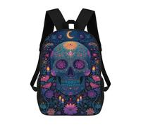 sinyumoney 17inch Children's Backpack 3D Printed Day of The Dead Art Print-6 Schoolbag Student Daypack Fashion Casual Lightweight School Bags for School College Travel