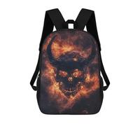 sinyumoney 17inch Children's Backpack 3D Printed Devil Skull Nebula Art Print Schoolbag Student Daypack Fashion Casual Lightweight School Bags for School College Travel