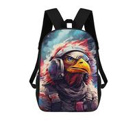 sinyumoney 17inch Children's Backpack 3D Printed Eagle Astronaut Space Suit Schoolbag Student Daypack Fashion Casual Lightweight School Bags for School College Travel