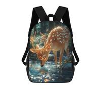 sinyumoney 17inch Children's Backpack 3D Printed Enchanted Forest Deer-9 Schoolbag Student Daypack Fashion Casual Lightweight School Bags for School College Travel