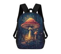 sinyumoney 17inch Children's Backpack 3D Printed Enchanted Forest Mushrooms-2 Schoolbag Student Daypack Fashion Casual Lightweight School Bags for School College Travel
