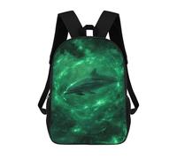 sinyumoney 17inch Children's Backpack 3D Printed Enchanted Oceanic Journey Schoolbag Student Daypack Fashion Casual Lightweight School Bags for School College Travel