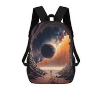 sinyumoney 17inch Children's Backpack 3D Printed End of The Universe Schoolbag Student Daypack Fashion Casual Lightweight School Bags for School College Travel