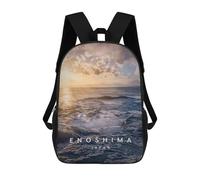 sinyumoney 17inch Children's Backpack 3D Printed Enoshima Island Sunset Schoolbag Student Daypack Fashion Casual Lightweight School Bags for School College Travel
