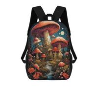 sinyumoney 17inch Children's Backpack 3D Printed Fantasy Mushroom Landscape Schoolbag Student Daypack Fashion Casual Lightweight School Bags for School College Travel