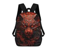 sinyumoney 17inch Children's Backpack 3D Printed Fierce Red Tiger Schoolbag Student Daypack Fashion Casual Lightweight School Bags for School College Travel