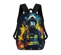 sinyumoney 17inch Children's Backpack 3D Printed Firefighter Colorful Schoolbag Student Daypack Fashion Casual Lightweight School Bags for School College Travel