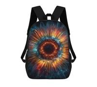 sinyumoney 17inch Children's Backpack 3D Printed Flame Burst Abstract Artwork Schoolbag Student Daypack Fashion Casual Lightweight School Bags for School College Travel