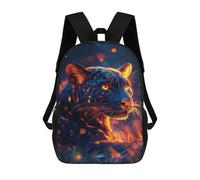 sinyumoney 17inch Children's Backpack 3D Printed Flame-Covered Leopard in The Wild Schoolbag Student Daypack Fashion Casual Lightweight School Bags for School College Travel