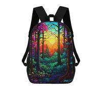 sinyumoney 17inch Children's Backpack 3D Printed Forest Dawn Schoolbag Student Daypack Fashion Casual Lightweight School Bags for School College Travel
