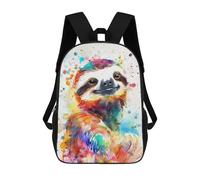 sinyumoney 17inch Children's Backpack 3D Printed Funny Sloth Watercolor Schoolbag Student Daypack Fashion Casual Lightweight School Bags for School College Travel