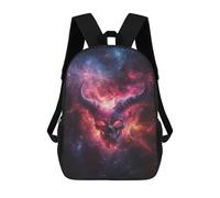 sinyumoney 17inch Children's Backpack 3D Printed Galactic Demon Skull Schoolbag Student Daypack Fashion Casual Lightweight School Bags for School College Travel