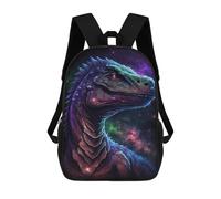 sinyumoney 17inch Children's Backpack 3D Printed Galactic Dinosaur Art Print-11 Schoolbag Student Daypack Fashion Casual Lightweight School Bags for School College Travel