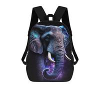 sinyumoney 17inch Children's Backpack 3D Printed Galactic Elephant Art Print-2 Schoolbag Student Daypack Fashion Casual Lightweight School Bags for School College Travel