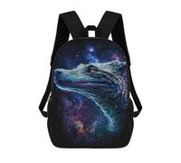 sinyumoney 17inch Children's Backpack 3D Printed Galactic Lizard Art Print Schoolbag Student Daypack Fashion Casual Lightweight School Bags for School College Travel