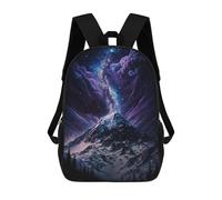 sinyumoney 17inch Children's Backpack 3D Printed Galactic Mountain Landscape Schoolbag Student Daypack Fashion Casual Lightweight School Bags for School College Travel