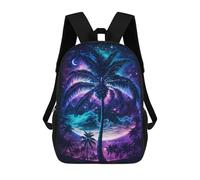 sinyumoney 17inch Children's Backpack 3D Printed Galactic Palm Paradise -1 Schoolbag Student Daypack Fashion Casual Lightweight School Bags for School College Travel