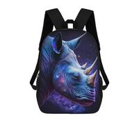 sinyumoney 17inch Children's Backpack 3D Printed Galactic Rhino Portrait-11 Schoolbag Student Daypack Fashion Casual Lightweight School Bags for School College Travel