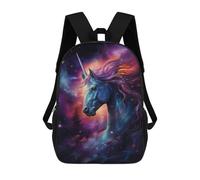 sinyumoney 17inch Children's Backpack 3D Printed Galactic Unicorn Art Print -1 Schoolbag Student Daypack Fashion Casual Lightweight School Bags for School College Travel