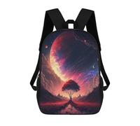 sinyumoney 17inch Children's Backpack 3D Printed Galaxy Landscape Schoolbag Student Daypack Fashion Casual Lightweight School Bags for School College Travel