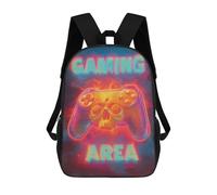 sinyumoney 17inch Children's Backpack 3D Printed Gaming Area Neon Sign-2 Schoolbag Student Daypack Fashion Casual Lightweight School Bags for School College Travel