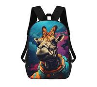 sinyumoney 17inch Children's Backpack 3D Printed Giraffe Astronaut Space Suit Schoolbag Student Daypack Fashion Casual Lightweight School Bags for School College Travel