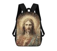 sinyumoney 17inch Children's Backpack 3D Printed Golden Halo Portrait Art Print Schoolbag Student Daypack Fashion Casual Lightweight School Bags for School College Travel
