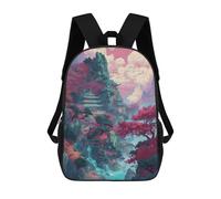 sinyumoney 17inch Children's Backpack 3D Printed Heavenly Village 1 Schoolbag Student Daypack Fashion Casual Lightweight School Bags for School College Travel