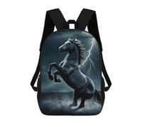 sinyumoney 17inch Children's Backpack 3D Printed Horse Lightning Schoolbag Student Daypack Fashion Casual Lightweight School Bags for School College Travel