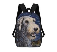 sinyumoney 17inch Children's Backpack 3D Printed Irish Wolfhound Starry Schoolbag Student Daypack Fashion Casual Lightweight School Bags for School College Travel