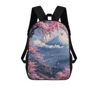 sinyumoney 17inch Children's Backpack 3D Printed Japan Mount Fuji Sakura V2 Schoolbag Student Daypack Fashion Casual Lightweight School Bags for School College Travel