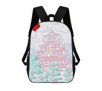 sinyumoney 17inch Children's Backpack 3D Printed Japanese House Schoolbag Student Daypack Fashion Casual Lightweight School Bags for School College Travel