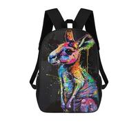 sinyumoney 17inch Children's Backpack 3D Printed Kangaroo Popart Painting Schoolbag Student Daypack Fashion Casual Lightweight School Bags for School College Travel