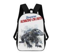 sinyumoney 17inch Children's Backpack 3D Printed Komodo Dragon Schoolbag Student Daypack Fashion Casual Lightweight School Bags for School College Travel