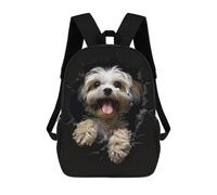 sinyumoney 17inch Children's Backpack 3D Printed Lhasa Apso Dog Schoolbag Student Daypack Fashion Casual Lightweight School Bags for School College Travel