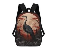 sinyumoney 17inch Children's Backpack 3D Printed Magic Black Stork Schoolbag Student Daypack Fashion Casual Lightweight School Bags for School College Travel